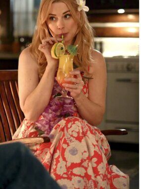 Floral Red and White Maxi Dress